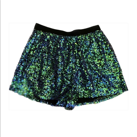 Vintage Sequin Shorts BCBGeneration High Waist iridescent - Picture 1 of 4
